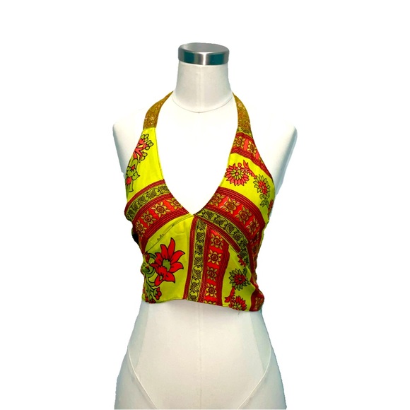 Bohemian wildflower halter top. (Reversible) - Picture 4 of 8